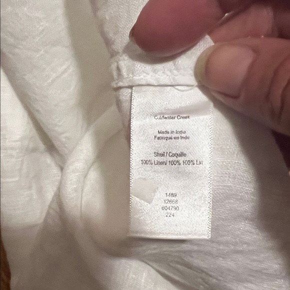 Coldwater Creek Women's White Button Down Shirt large 100% linen - Picture 4 of 4
